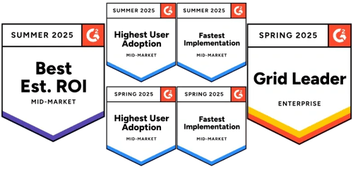 XTM's G2 Spring Summer awards including best ROI, and grid leader