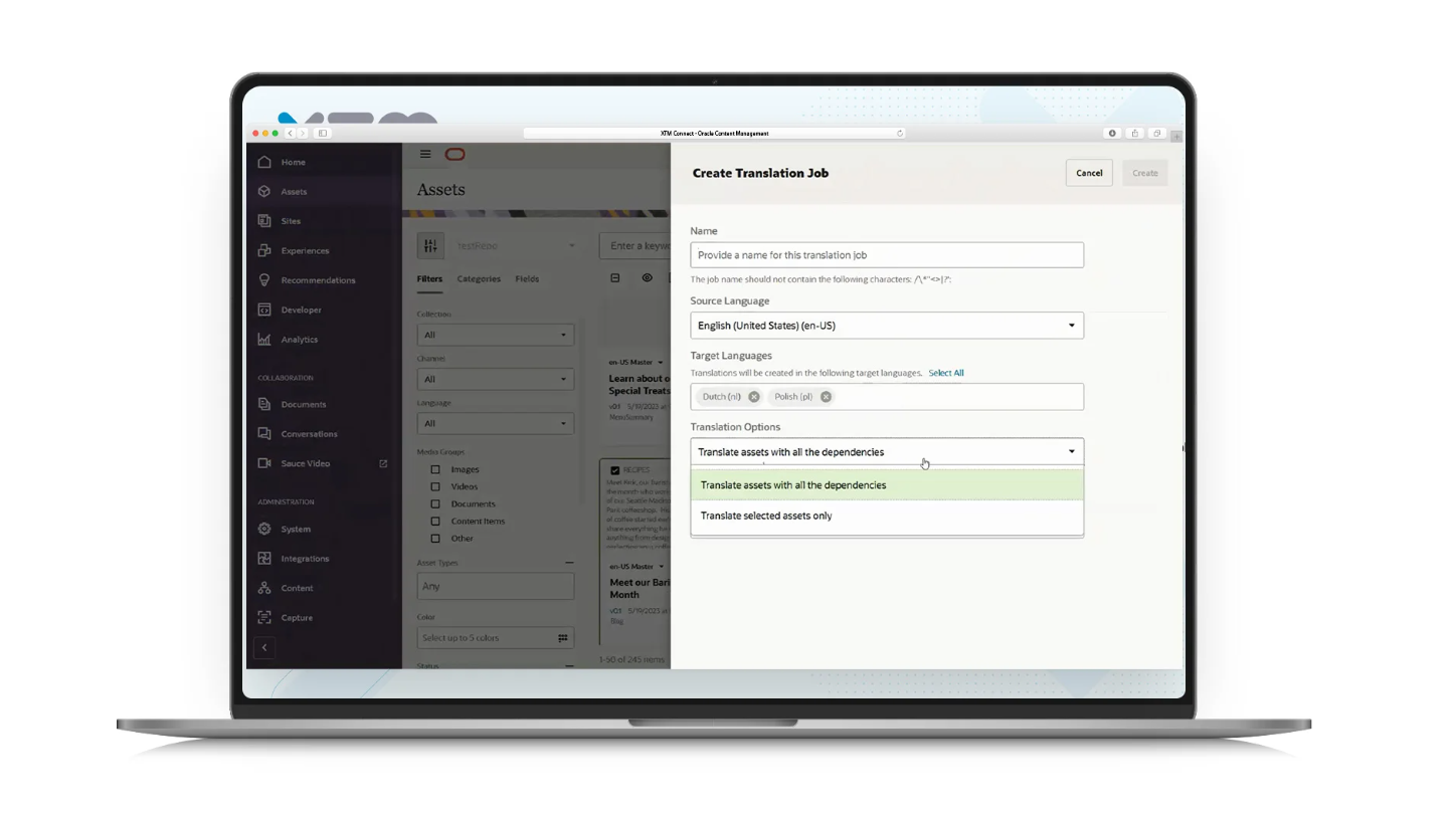 Oracle Content Management - XTM Connect