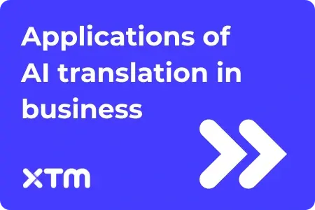 XTM logo and two white arrows on a blue background. The text says 